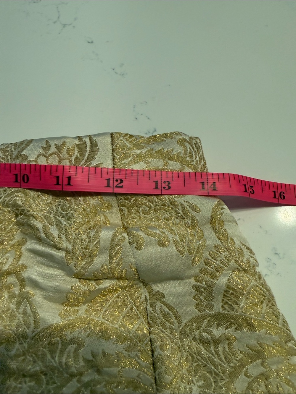 Escada Cream & Gold Paisley Jacquard Pencil Skirt - Picture 3 of 6